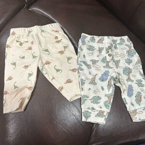 Tahari Kids Dinosaur Print Bottoms - Cream and Blue